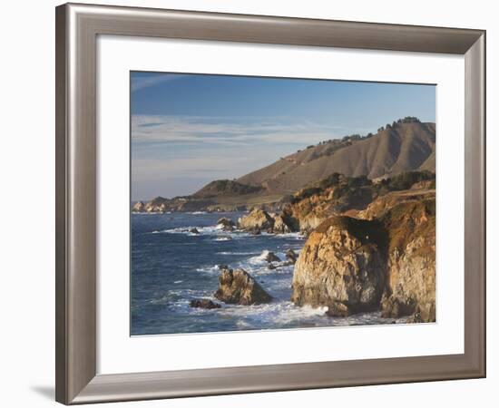 Coastal View by Castle Rock at Sunset, Big Sur Area, Central Coast, California, Usa-Walter Bibikow-Framed Photographic Print