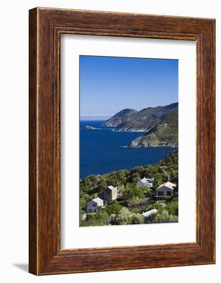 Coastal View of Pino, Le Cap Corse, Corsica, France-Walter Bibikow-Framed Photographic Print