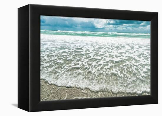 Coastal Wave-Mary Lou Johnson-Framed Stretched Canvas