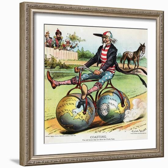 Coasting Political Cartoon-Victor Gillam-Framed Giclee Print