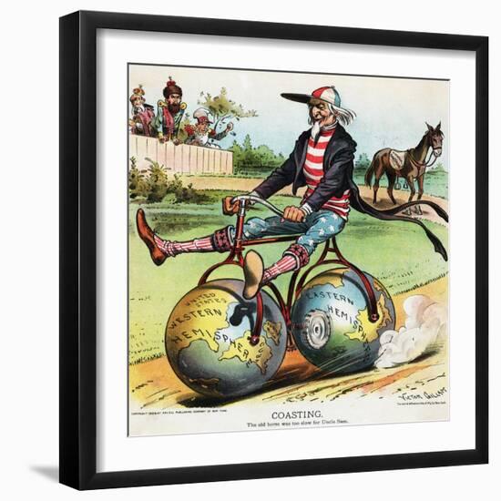 Coasting Political Cartoon-Victor Gillam-Framed Giclee Print