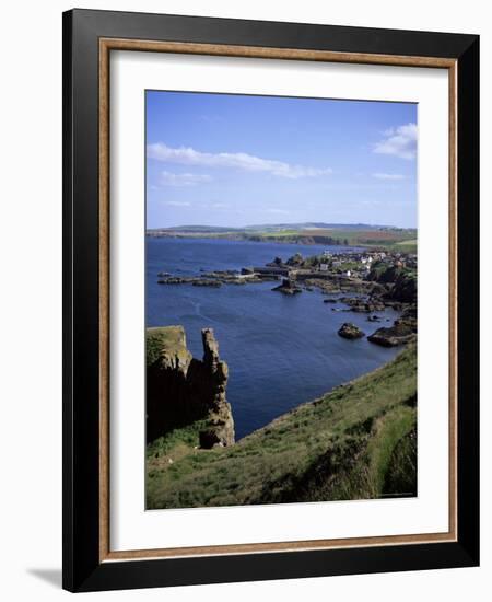 Coastline Looking South with Village of St. Abbs, Berwickshire, Borders, Scotland-Geoff Renner-Framed Photographic Print