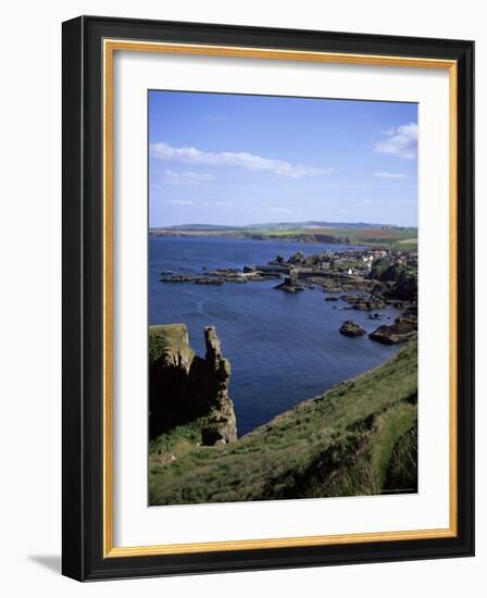 Coastline Looking South with Village of St. Abbs, Berwickshire, Borders, Scotland-Geoff Renner-Framed Photographic Print