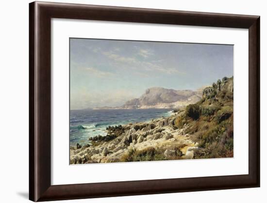 Coastline Near Monte Carlo, 1907-Peder Moensted-Framed Giclee Print