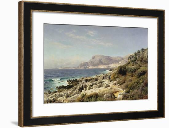 Coastline Near Monte Carlo, 1907-Peder Moensted-Framed Giclee Print