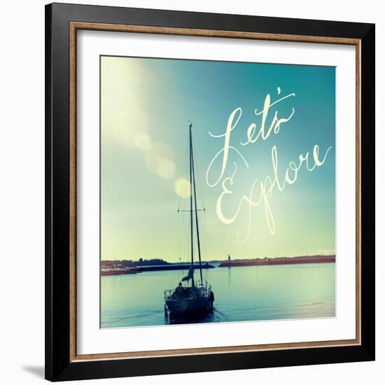 Coastline Sailboat Explore V.2-Sue Schlabach-Framed Art Print