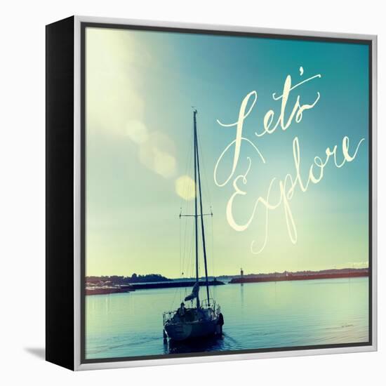 Coastline Sailboat Explore V.2-Sue Schlabach-Framed Stretched Canvas