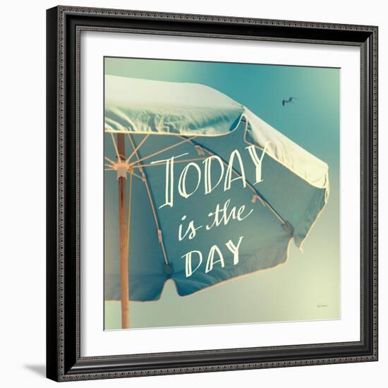 Coastline Umbrella-Sue Schlabach-Framed Art Print