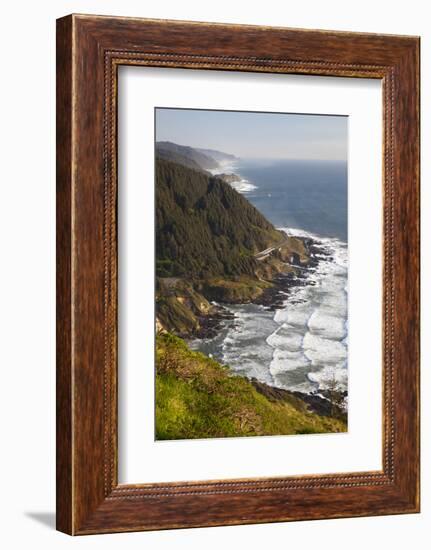 Coastline View from Overlook, Cape Perpetua Scenic Area, Oregon, USA-Jamie & Judy Wild-Framed Photographic Print