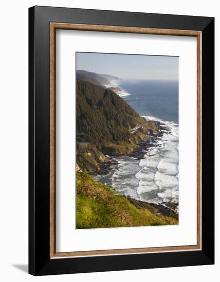 Coastline View from Overlook, Cape Perpetua Scenic Area, Oregon, USA-Jamie & Judy Wild-Framed Photographic Print