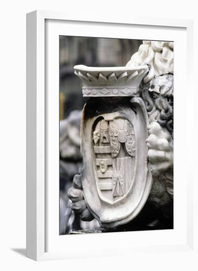 Coat of Arms, Detail from Triton Fountain, Naples, Campania, Italy-null-Framed Giclee Print