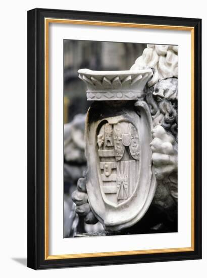 Coat of Arms, Detail from Triton Fountain, Naples, Campania, Italy-null-Framed Giclee Print