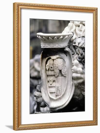Coat of Arms, Detail from Triton Fountain, Naples, Campania, Italy-null-Framed Giclee Print