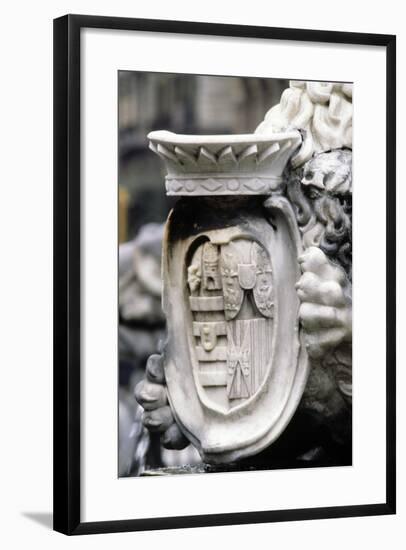 Coat of Arms, Detail from Triton Fountain, Naples, Campania, Italy-null-Framed Giclee Print