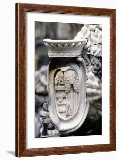 Coat of Arms, Detail from Triton Fountain, Naples, Campania, Italy-null-Framed Giclee Print