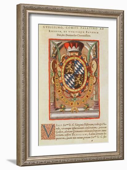 Coat of Arms, from 'Americae Tertia Pars..', 1592-Theodore de Bry-Framed Giclee Print