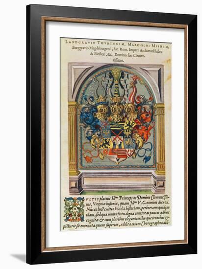 Coat of Arms, from 'Brevis Narratio..'-Jacques Le Moyne-Framed Giclee Print