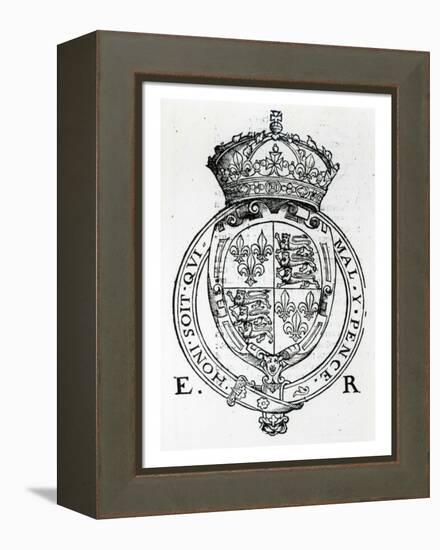 Coat of Arms of Queen Elizabeth I-English School-Framed Premier Image Canvas