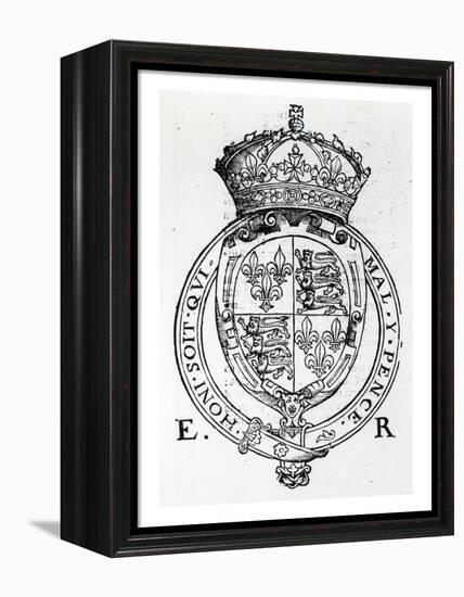 Coat of Arms of Queen Elizabeth I-English School-Framed Premier Image Canvas
