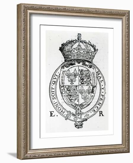 Coat of Arms of Queen Elizabeth I-English School-Framed Giclee Print