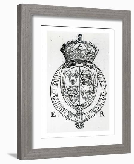 Coat of Arms of Queen Elizabeth I-English School-Framed Giclee Print