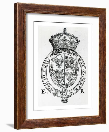 Coat of Arms of Queen Elizabeth I-English School-Framed Giclee Print