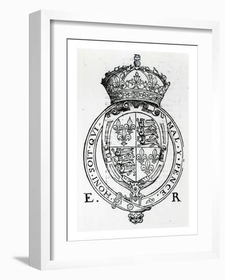 Coat of Arms of Queen Elizabeth I-English School-Framed Giclee Print