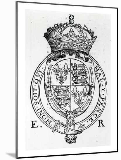 Coat of Arms of Queen Elizabeth I-English School-Mounted Giclee Print