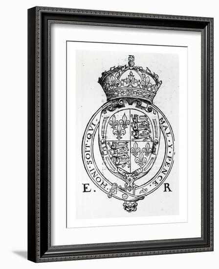 Coat of Arms of Queen Elizabeth I-English School-Framed Giclee Print