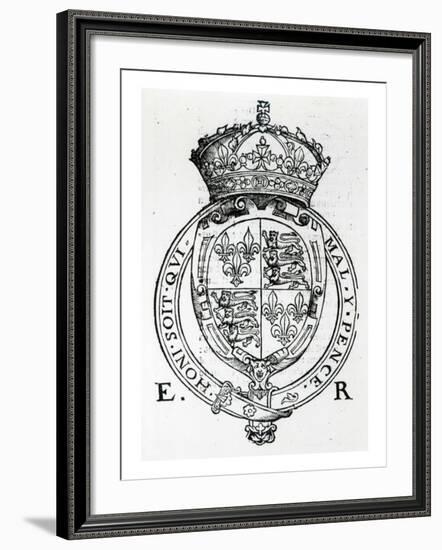 Coat of Arms of Queen Elizabeth I-English School-Framed Giclee Print