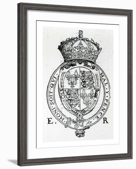 Coat of Arms of Queen Elizabeth I-English School-Framed Giclee Print