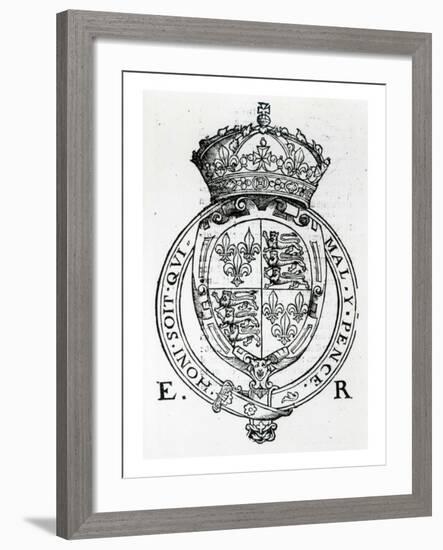 Coat of Arms of Queen Elizabeth I-English School-Framed Giclee Print