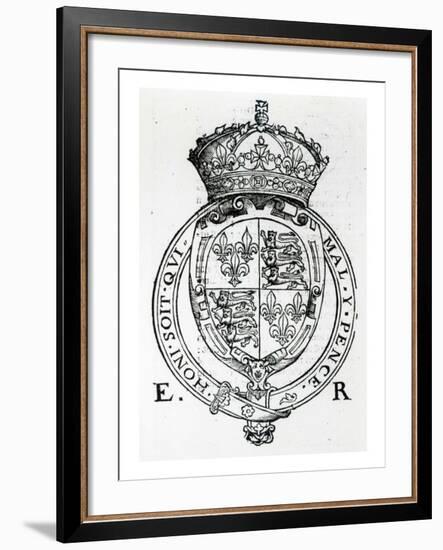 Coat of Arms of Queen Elizabeth I-English School-Framed Giclee Print