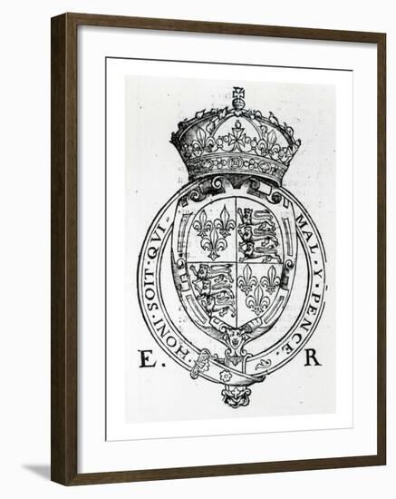 Coat of Arms of Queen Elizabeth I-English School-Framed Giclee Print