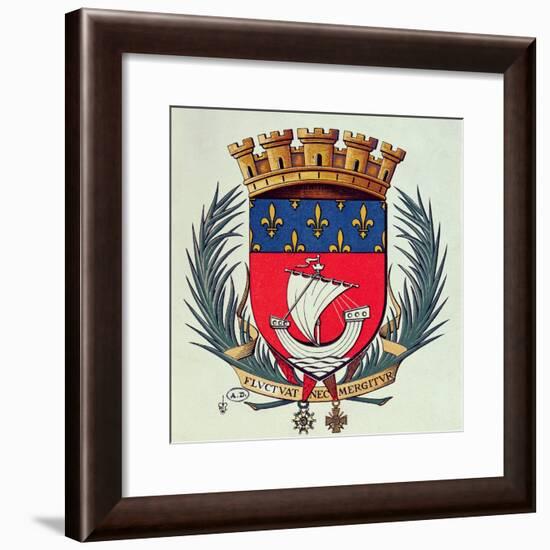 Coat of Arms of the City of Paris with the Motto 'Fluctuat Nec Mergitur'-null-Framed Giclee Print