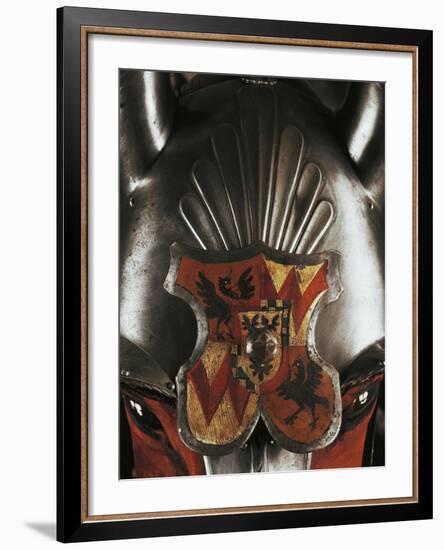 Coat of Arms on Front Horse Head Armor, Detail from Horse and Knight Armor, 1535-null-Framed Giclee Print