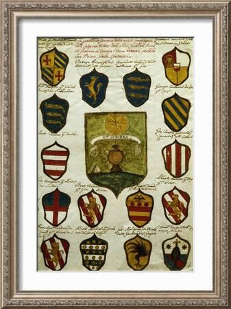 Coats of Arms for Noble Venetian Families Belonging to Brotherhood of Calza'  Giclee Print | Art.com