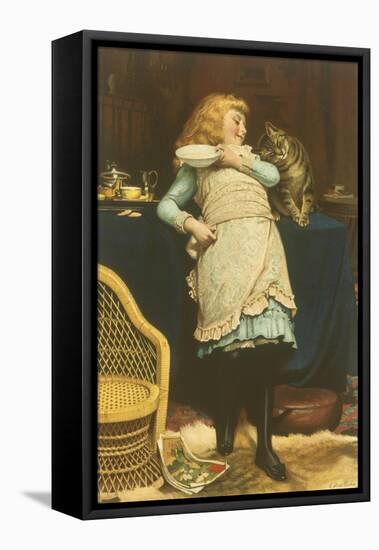 Coaxing Is Better Than Teasing-Charles Burton Barber-Framed Premier Image Canvas