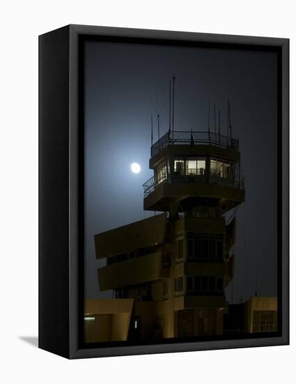 Cob Speicher Control Tower under a Full Moon-null-Framed Premier Image Canvas