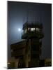 Cob Speicher Control Tower under a Full Moon-null-Mounted Photographic Print