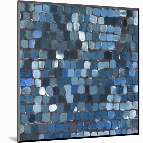 Cobalt Cobbles-Stacey Wolf-Mounted Art Print