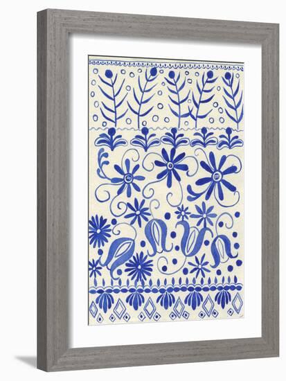 Cobalt Doodles II-Regina Moore-Framed Art Print