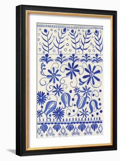 Cobalt Doodles II-Regina Moore-Framed Art Print