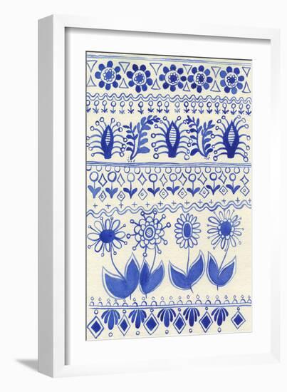 Cobalt Doodles III-Regina Moore-Framed Premium Giclee Print