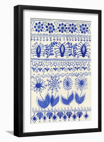 Cobalt Doodles III-Regina Moore-Framed Art Print