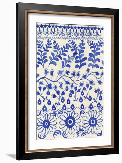 Cobalt Doodles IV-Regina Moore-Framed Premium Giclee Print