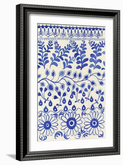Cobalt Doodles IV-Regina Moore-Framed Premium Giclee Print