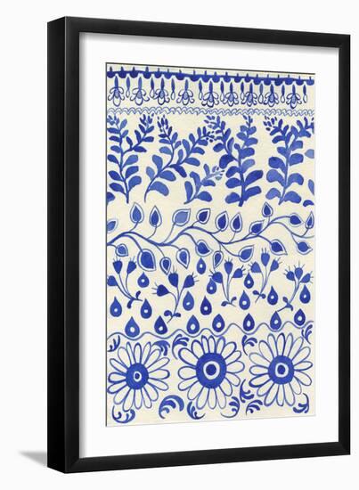 Cobalt Doodles IV-Regina Moore-Framed Art Print