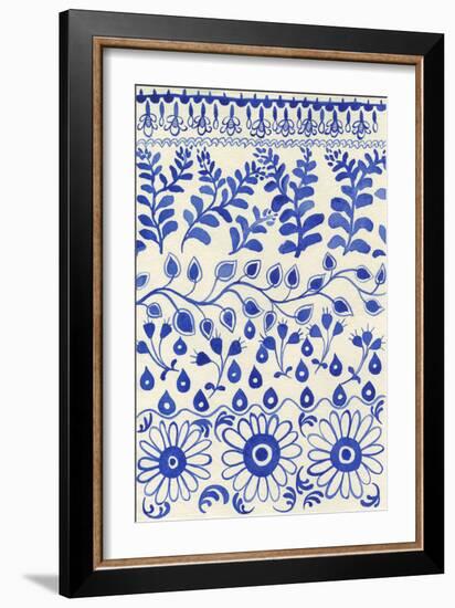 Cobalt Doodles IV-Regina Moore-Framed Art Print