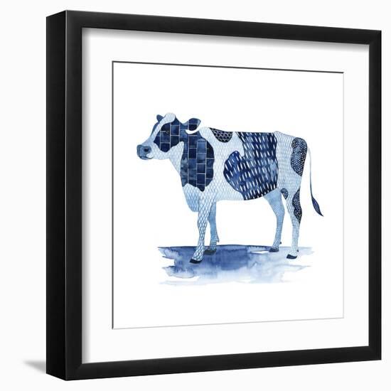 Cobalt Farm Animals I-Grace Popp-Framed Art Print